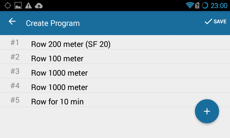 Add, edit or remove intervals in a workout program.